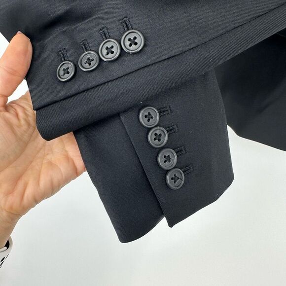 J. Crew Womens Blazer Wool Size 4 Super 120s Black Classic - Picture 8 of 9